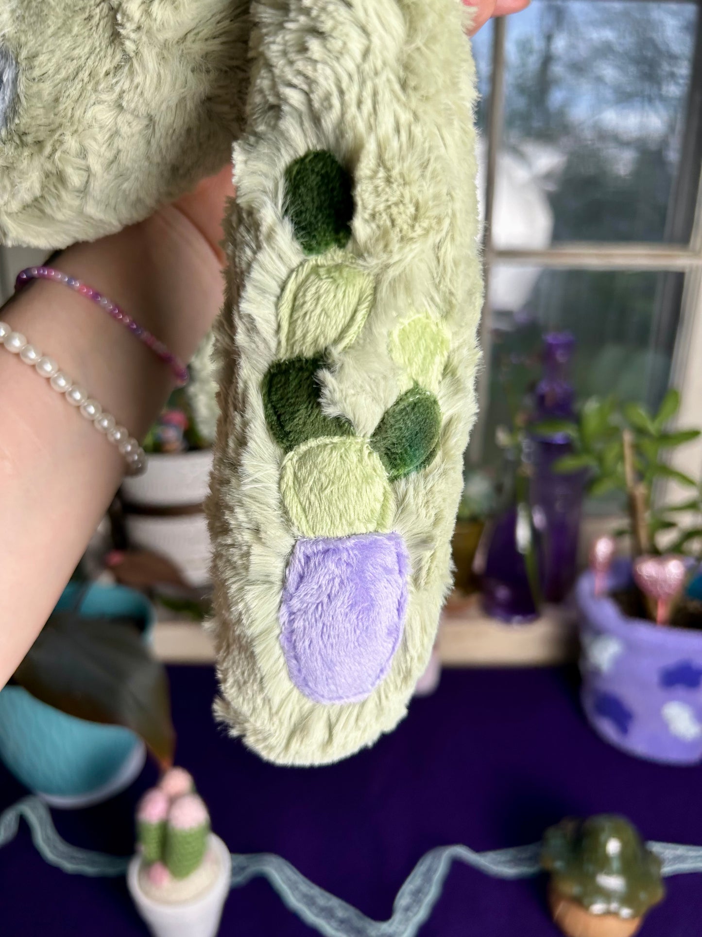 OOAK Handmade Weighted Mushroom and Plant Plushie Duo - Florian & Sprout