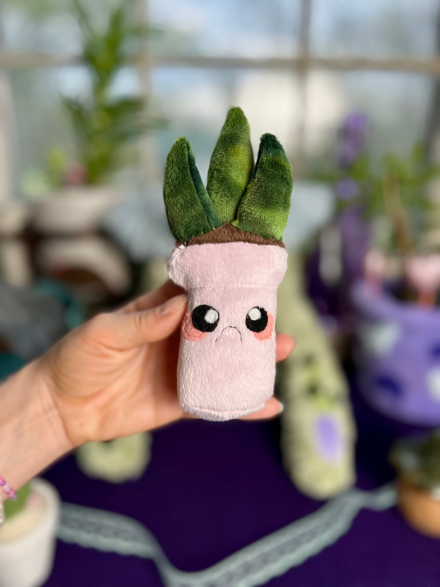 OOAK Handmade Weighted Mushroom and Plant Plushie Duo - Florian & Sprout