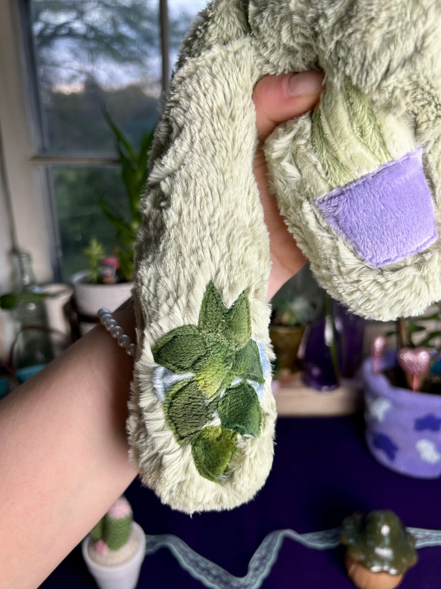 OOAK Handmade Weighted Mushroom and Plant Plushie Duo - Florian & Sprout