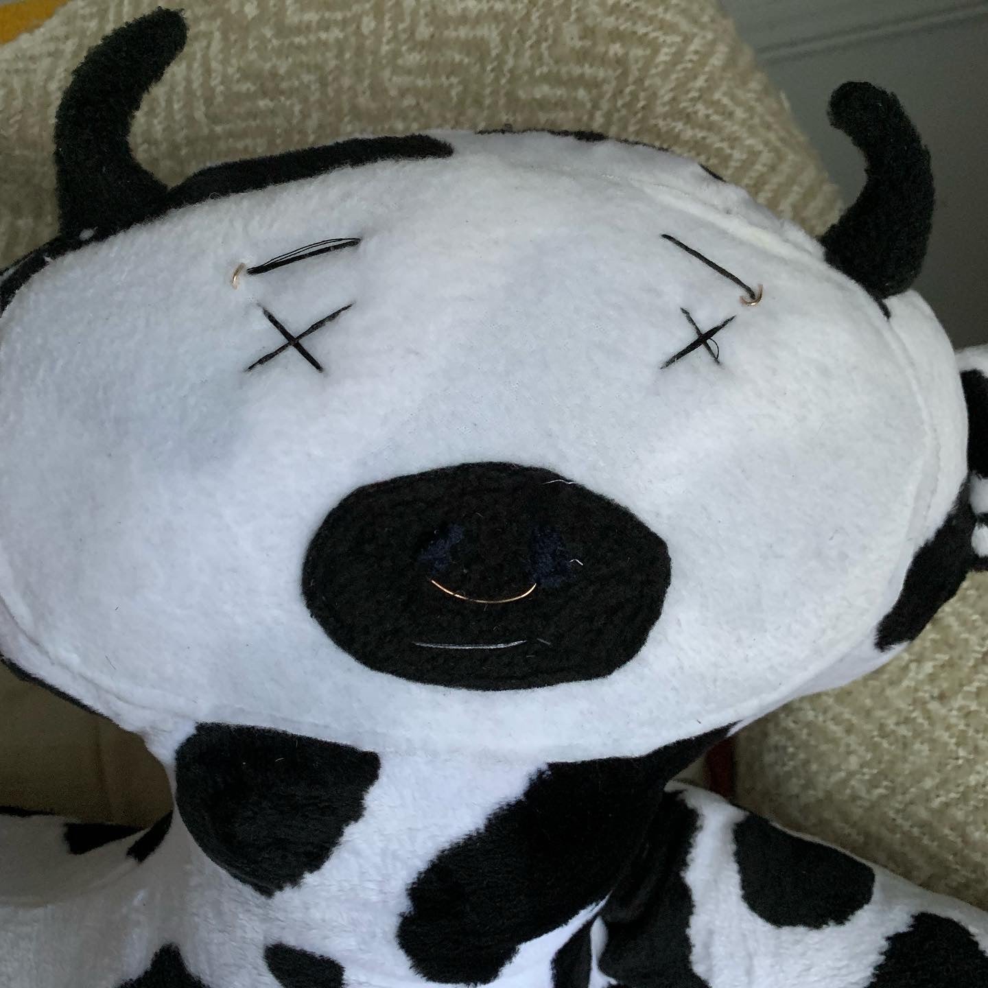 OOAK Handmade Two-Headed Cow Plush - Oat Lee