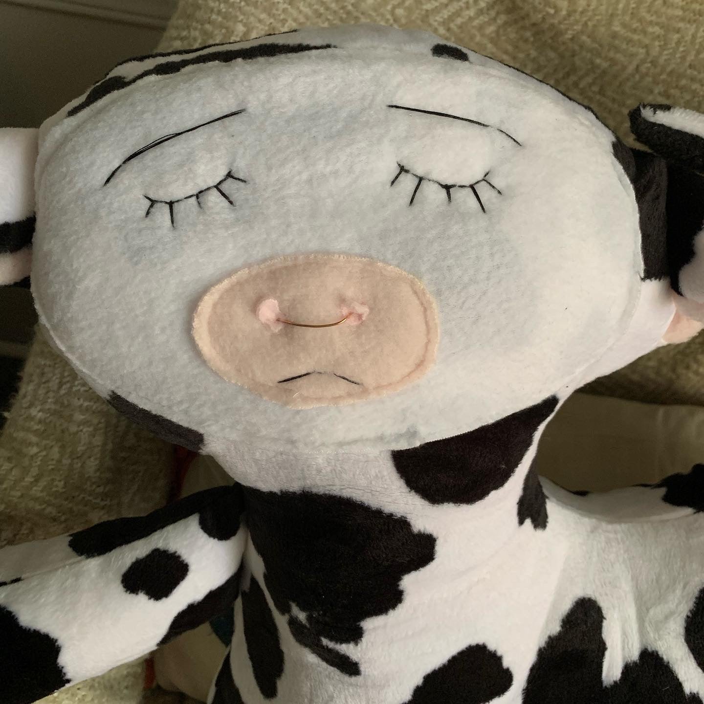 OOAK Handmade Two-Headed Cow Plush - Oat Lee