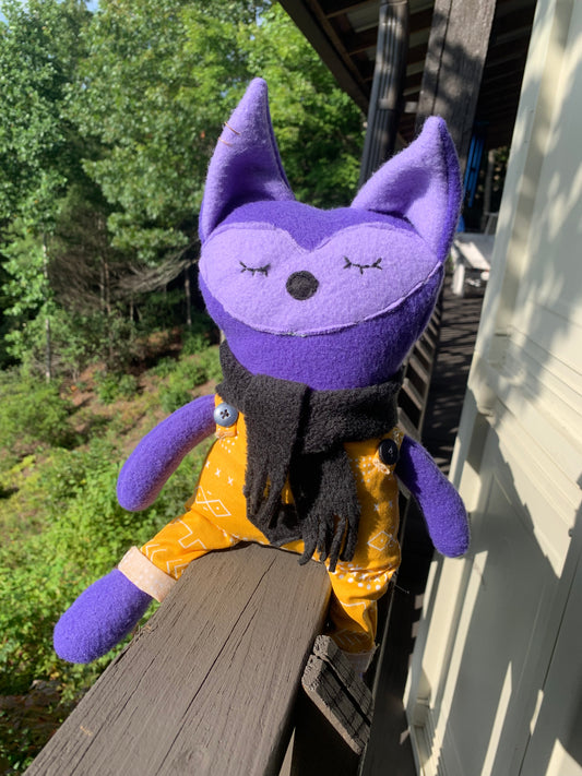 Handmade Fox Plush - Limited Edition - Fig the Finicky Fox from Far Away