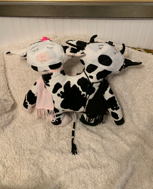 OOAK Handmade Two-Headed Cow Plush - Oat Lee