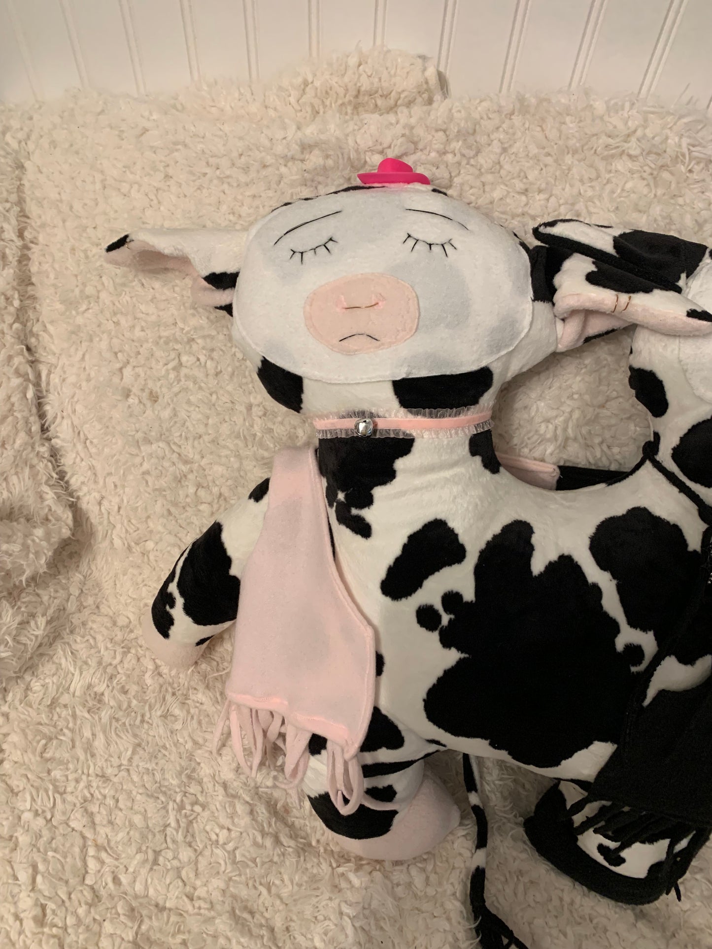 OOAK Handmade Two-Headed Cow Plush - Oat Lee