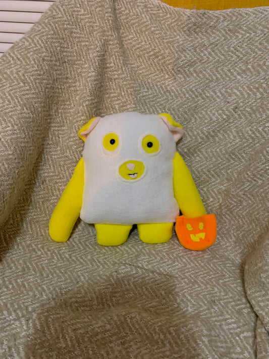 OOAK Handmade Ghost Puppy Plush - Pele