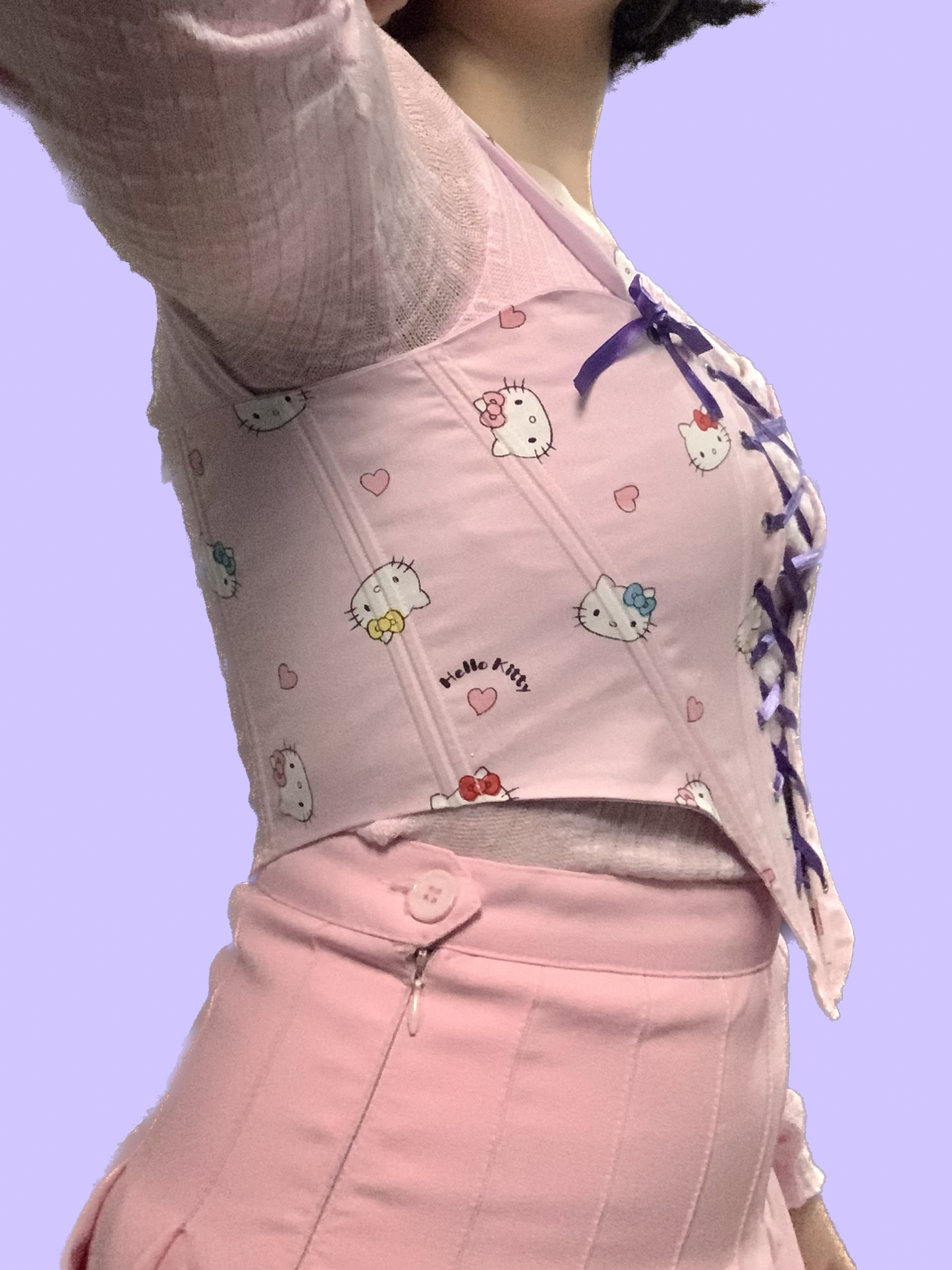 PLS READ DESCRIPTION - Handmade Reversible Hello Kitty Corset