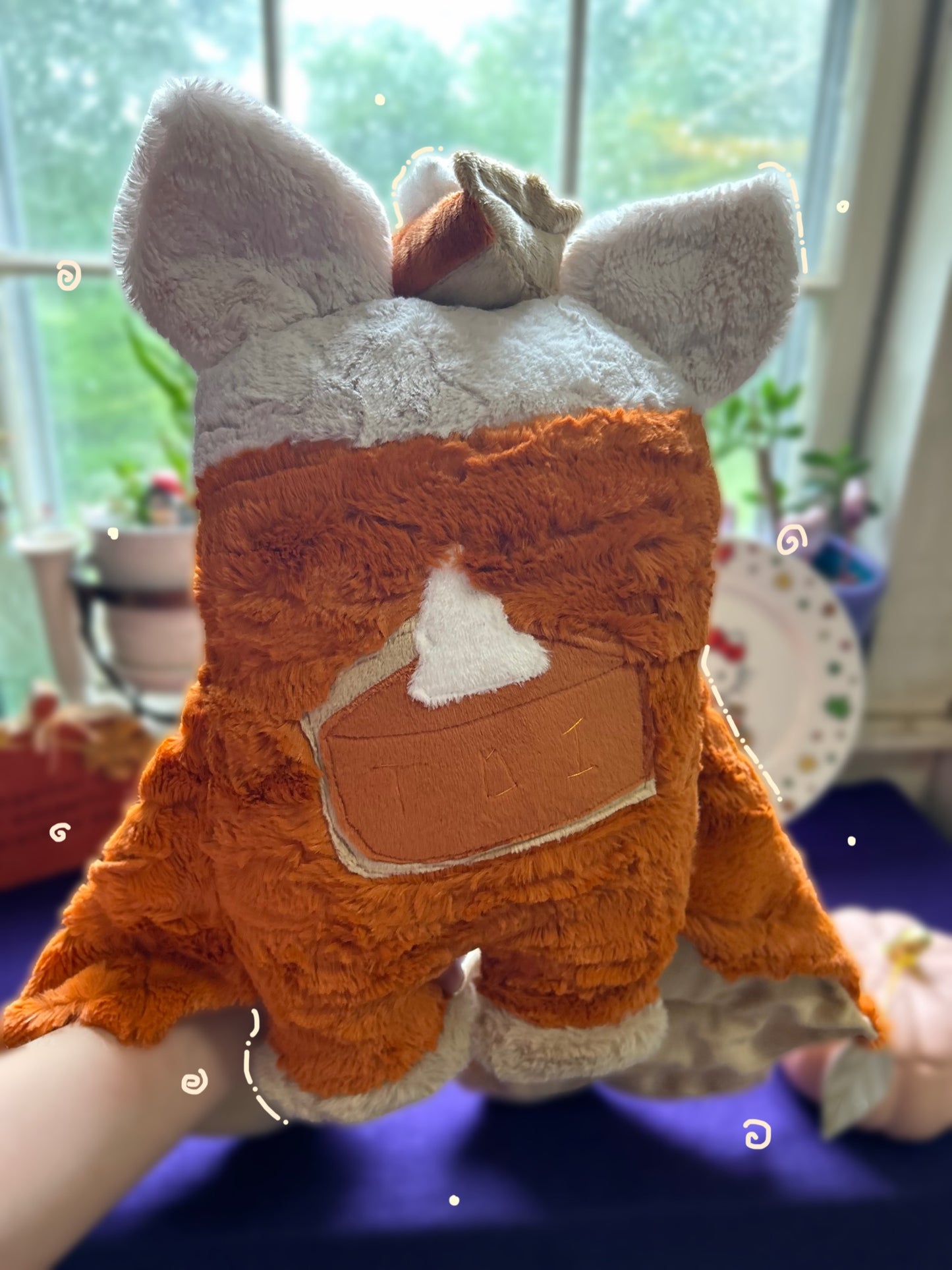 OOAK Handmade Weighted Pumpkin Pie Bat Plushie - Rowan